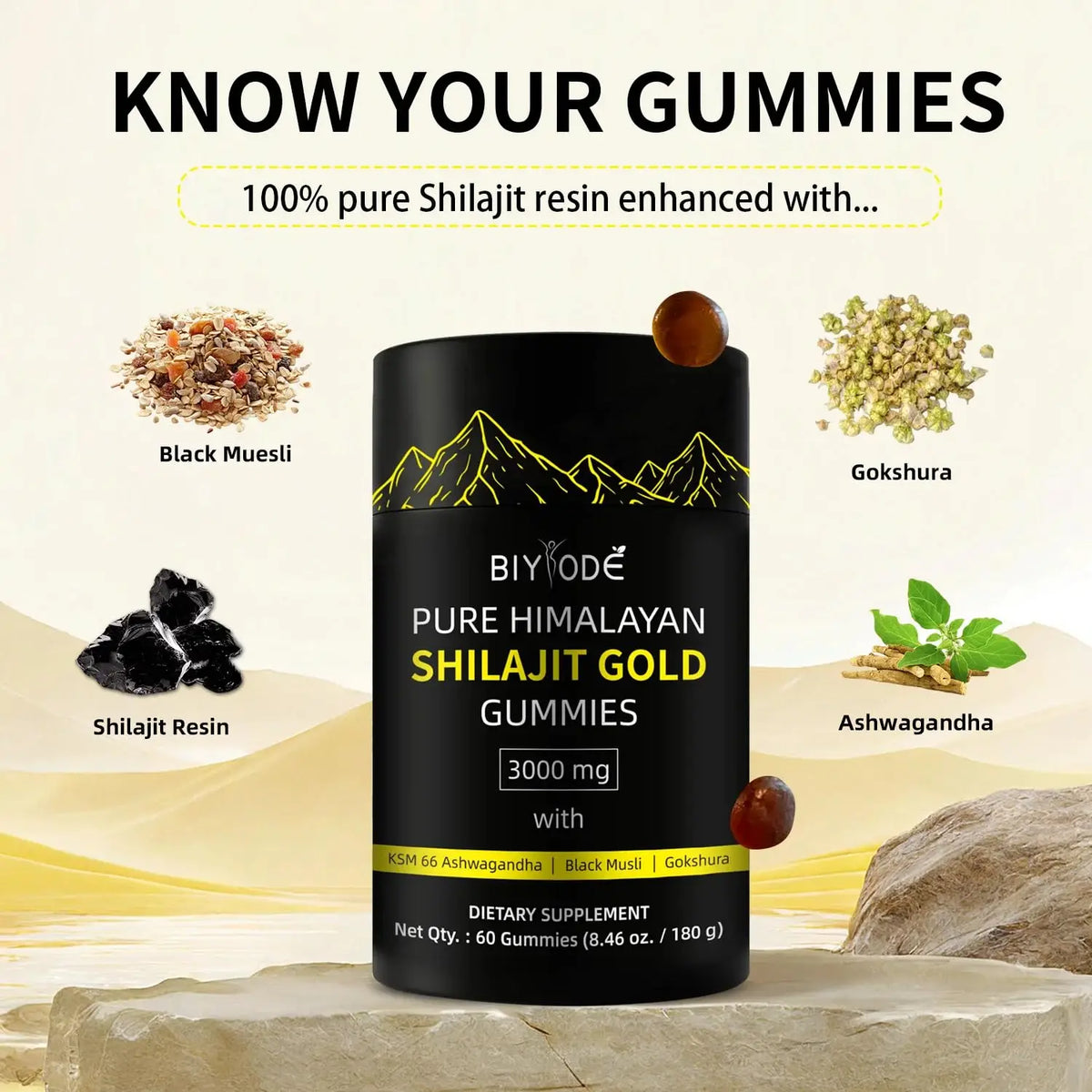 Shilajit Gummies Pure Himalayan Shilajit Soft Candy Help With Muscle Recovery Reduce Fatigue Boost Energy