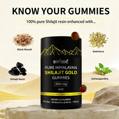 Shilajit Gummies Pure Himalayan Shilajit Soft Candy Help With Muscle Recovery Reduce Fatigue Boost Energy